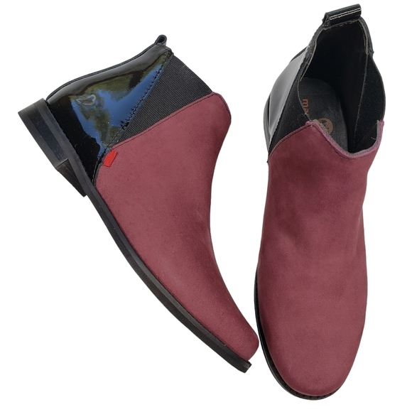Marc JosephNIB Williamsburg Bootie Wine Nubuck Leather Pull On Boots Girl 3.5